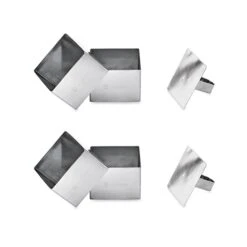 Lot De 4 Emportes Pièces Carrés En Inox Avec Poussoir