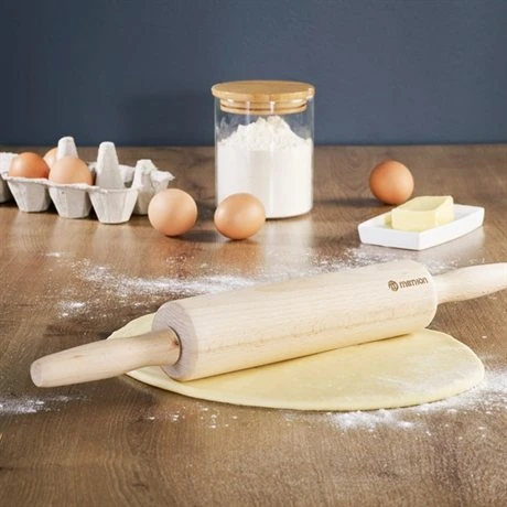 Rouleau à Pâtisserie En Hêtre Avec Poignées 38 Cm 2 Rouleau à Pâtisserie En Hêtre Avec Poignées 38 Cm – Image 2