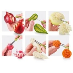 Set à Sculpter Pour Fruits Et Légumes Presto Carving -Cuisine Fournitures Magasin 60288 3 1 Set a sculpter pour fruits et legumes Presto Carving