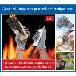 Paire De Gants De Protection 2 En 1 Femme -Cuisine Fournitures Magasin 603061 4 1 Paire de gants de protection 2 en 1 femme Wenko by Maximex