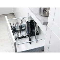 Rangement Extensible Pour Couvercles Et Poêles En Inox -Cuisine Fournitures Magasin 606022 2 1 Rangement extensible pour couvercles et Poeles en inox Wenko by Maximex