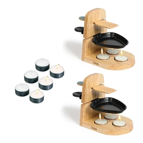 LIVOO Kit 2 Raclettes à La Bougie Et 6 Bougies Chauffe-plat De Rechange 1 LIVOO Kit 2 Raclettes à La Bougie Et 6 Bougies Chauffe-plat De Rechange