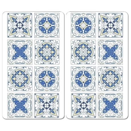 Set 2 Couvre-plaques Carreaux Bleus 2 Set 2 Couvre-plaques Carreaux Bleus – Image 2
