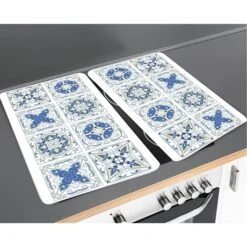 Set 2 Couvre-plaques Carreaux Bleus 6 Set 2 Couvre-plaques Carreaux Bleus -Cuisine Fournitures Magasin 623001 2 3 Set 2 couvre plaques carreaux bleus Wenko by Maximex