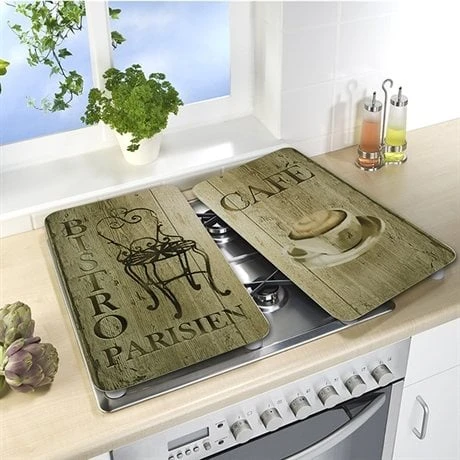 Set 2 Couvre-plaques Protection Motifs Bistrot 1 Set 2 Couvre-plaques Protection Motifs Bistrot