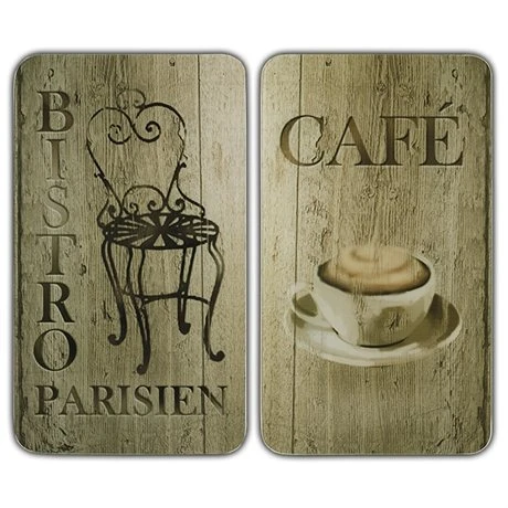 Set 2 Couvre-plaques Protection Motifs Bistrot 2 Set 2 Couvre-plaques Protection Motifs Bistrot – Image 2