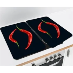 Set De 2 Couvre Plaques Protection Motifs Piments -Cuisine Fournitures Magasin 62352 2 4 Set de 2 couvre plaques protection motifs Piments Wenko by Maximex