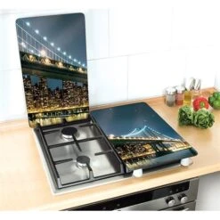 Set 2 Couvre-plaques Protection Motif Brooklyn -Cuisine Fournitures Magasin 62379 2 1 Set 2 couvre plaques protection motif Brooklyn Wenko by Maximex
