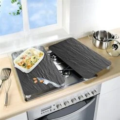 Set 2 Couvre-plaques Protection En Verre Motifs Ardoise -Cuisine Fournitures Magasin 62600 2 3 Set 2 couvre plaques protection en verre motifs Ardoise Wenko by Maximex