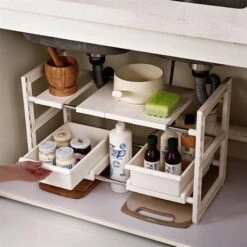 Rangement Sous évier Extensible 8 Rangement Sous évier Extensible -Cuisine Fournitures Magasin 653463 3 4 Rangement sous evier extensible