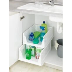 Set De 2 Casiers De Rangement Pliables Avec Glissières 7 Set De 2 Casiers De Rangement Pliables Avec Glissières -Cuisine Fournitures Magasin 653522 3 4 Set de 2 casiers de rangement pliables avec glissieres Wenko by Maximex