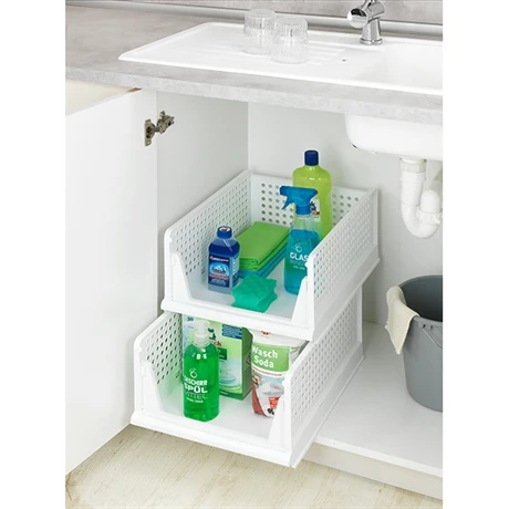 Set De 2 Casiers De Rangement Pliables Avec Glissières 4 Set De 2 Casiers De Rangement Pliables Avec Glissières – Image 4