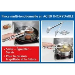 Pince De Cuisson Multifonction Inox 34,5 Cm -Cuisine Fournitures Magasin 671004 4 3 Pince de cuisson multifonction inox 34 5 cm Wenko by Maximex