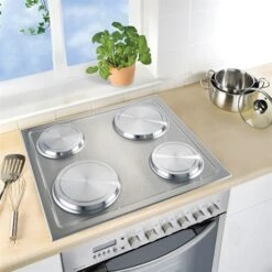 Set De 4 Cache-plaques En Inox -Cuisine Fournitures Magasin 67600 2 3 Set de 4 cache plaques en inox Wenko by Maximex