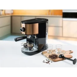 Bestron Machine à Café Expresso Avec Buse Vapeur 15 Bars 1250 1450 W Coloris Cuivre -Cuisine Fournitures Magasin 700101 2 1 Machine a cafe expresso avec buse vapeur 15 bars 1250 1450 W coloris cuivre Bestron