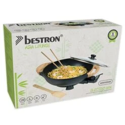 Bestron Wok électrique Avec Couvercle En Verre 1500 W -Cuisine Fournitures Magasin 728059 3 1 Wok electrique avec couvercle en verre 1500 W Bestron