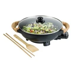 Bestron Wok électrique Avec Couvercle En Verre 1500 W -Cuisine Fournitures Magasin 728059 4 1 Wok electrique avec couvercle en verre 1500 W Bestron