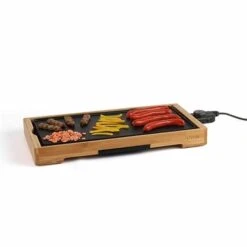 LIVOO Plancha Grill électrique En Aluminium Et Bambou 2200 W DOC202