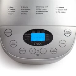 LIVOO Machine à Pain - 15 Programmes 850 W DOP205W -Cuisine Fournitures Magasin 784007 4 1 Machine a pain 15 programmes 850 W DOP205W Livoo