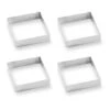 Lot 4 Cercles à Tarte Perforés En Inox Carré 8 Cm