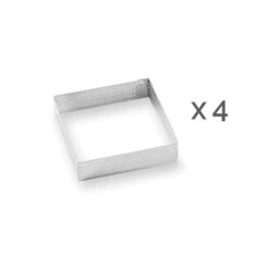 Lot 4 Cercles à Tarte Perforés En Inox Carré 8 Cm -Cuisine Fournitures Magasin 87950 2 4 Lot 4 cercles a tarte perfores en inox carre 8 cm Mathon