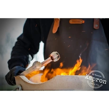 Tablier Kansas Cuir Noir Taille M 74 Cm 4 Tablier Kansas Cuir Noir Taille M 74 Cm – Image 4